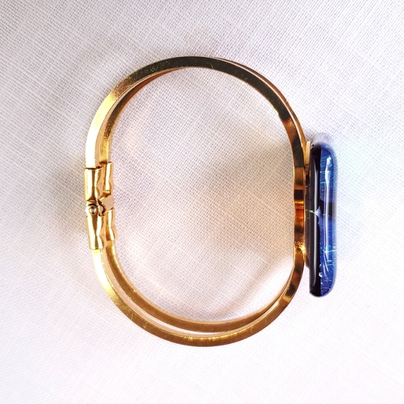 Pretty Dichroic Glass Hinge Bracelet Artisan Made - Picture 5 of 10